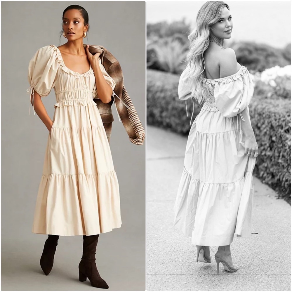 NWT ANTHROPOLOGIE EN SAISON TIERED MIDI DRESS